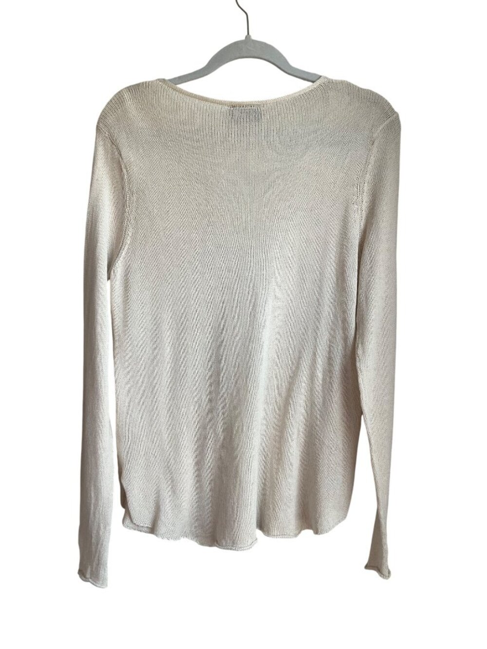 Wooden Ships Paola Buendia S/M Lightweight VNeck Sweater Beige Cotton Bl Coastal - Picture 3 of 11